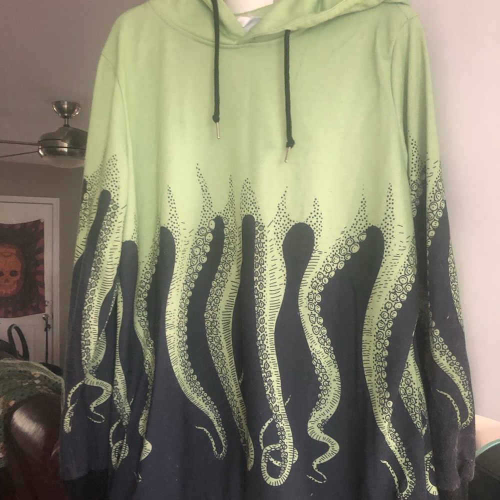 Green and Black Octopus Tentacle Hoodie